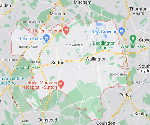 map of Sutton areas covered